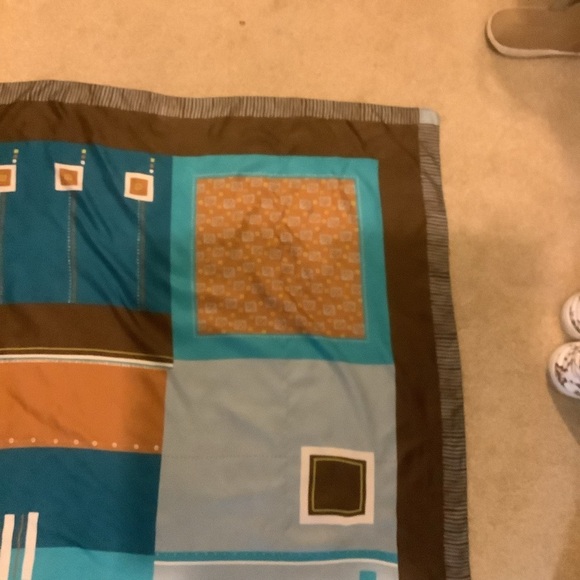 Eximious of London 34” Square Block Print Scarf Made in Italy - Picture 4 of 13